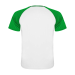 Tweekleurig sportshirt voor kinderen korte mouwen kleur groen tweede weergave achterkant