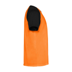 Tweekleurig sportshirt voor kinderen korte mouwen kleur oranje luxe weergave 2
