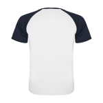 Tweekleurig sportshirt voor kinderen korte mouwen kleur marineblauw tweede weergave achterkant