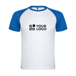 Tweekleurig sportshirt voor kinderen korte mouwen met afdrukgebied