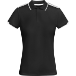Polyester poloshirt met korte mouwen voor dames, 140 g/m², Roly kleur zwart