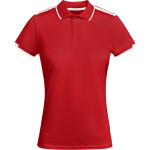 Polyester poloshirt met korte mouwen voor dames, 140 g/m², Roly kleur rood