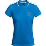 Polyester poloshirt met korte mouwen voor dames, 140 g/m², Roly kleur koningsblauw weergave zeefdruk