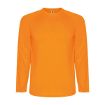 Lang sportshirt van polyester voor mannen 150 g/m2 Roly kleur neon oranje