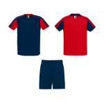 Unisex sportset van polyester met 2 T-shirts 140 g/m² Roly kleur rood