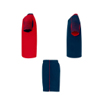 Unisex sportset van polyester met 2 T-shirts 140 g/m² Roly kleur rood weergave zijkant