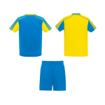 Unisex sportset van polyester met 2 T-shirts 140 g/m² Roly kleur geel tweede weergave achterkant