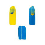 Unisex sportset van polyester met 2 T-shirts 140 g/m² Roly kleur geel weergave zijkant