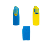 Unisex sportset van polyester met 2 T-shirts 140 g/m² Roly kleur geel tweede weergave met zijkant