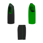 Unisex sportset van polyester met 2 T-shirts 140 g/m² Roly kleur groen tweede weergave met zijkant