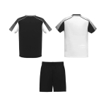 Unisex sportset van polyester met 2 T-shirts 140 g/m² Roly kleur wit/zwart tweede weergave achterkant