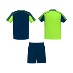 Unisex sportset van polyester met 2 T-shirts 140 g/m² Roly kleur neon groen tweede weergave achterkant