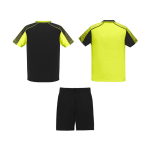 Unisex sportset van polyester met 2 T-shirts 140 g/m² Roly kleur neon geel tweede weergave achterkant