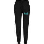 Dames sportbroek van katoen en polyester 280 g/m² Roly kleur zwart weergave zeefdruk