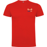 Katoenen T-shirt met korte mouwen voor mannen 165 g/m2 Roly kleur rood weergave zeefdruk