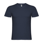 Katoenen T-shirt met korte mouwen en V-hals voor mannen 155 g/m2 Roly kleur marineblauw