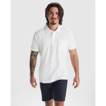 Unisex polo van katoen en polyester met zak 190 g/m2 Roly kleur wit