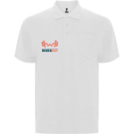 Unisex polo van katoen en polyester met zak 190 g/m2 Roly kleur wit weergave zeefdruk