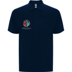 Unisex polo van katoen en polyester met zak 190 g/m2 Roly kleur marineblauw weergave zeefdruk