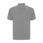 Unisex polo van katoen en polyester met zak 190 g/m2 Roly kleur lichtgrijs gemarmerd