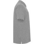 Unisex polo van katoen en polyester met zak 190 g/m2 Roly kleur lichtgrijs gemarmerd tweede weergave met zijkant