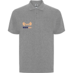 Unisex polo van katoen en polyester met zak 190 g/m2 Roly kleur lichtgrijs gemarmerd weergave zeefdruk