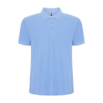 Polo van katoen en polyester in piqué voor mannen 190 g/m2 Roly kleur lichtblauw