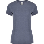 T-shirt van katoen en polyester voor dames, 150 g/m², Roly kleur gemarmerd blauw