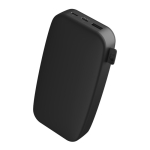 Rechthoekige powerbank om tot 3 apparaten tegelijk op te laden 20W kleur titanium