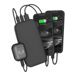 Rechthoekige powerbank om tot 3 apparaten tegelijk op te laden 20W