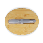Lunchbox met bamboe deksel en bestekset met elastische sluiting kleur grijs tweede weergave