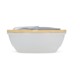 Lunchbox met bamboe deksel en bestekset met elastische sluiting kleur grijs derde weergave