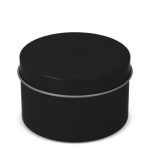 Plantaardige wax kaars in monochrome ronde pot van gerecycled staal kleur zwart