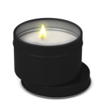Plantaardige wax kaars in monochrome ronde pot van gerecycled staal kleur zwart tweede weergave