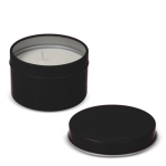 Plantaardige wax kaars in monochrome ronde pot van gerecycled staal kleur zwart vijfde weergave