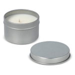 Plantaardige wax kaars in monochrome ronde pot van gerecycled staal kleur zilver vijfde weergave
