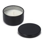 Plantaardige wax kaars in ronde pot van gerecycled staal kleur zwart vijfde weergave