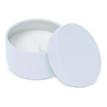 Plantaardige wax kaars in ronde pot van gerecycled staal kleur wit derde weergave