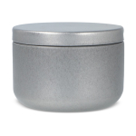 Plantaardige wax kaars in ronde pot van gerecycled staal kleur zilver vierde weergave