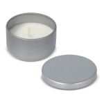 Plantaardige wax kaars in ronde pot van gerecycled staal kleur zilver vijfde weergave