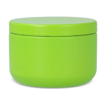Plantaardige wax kaars in ronde pot van gerecycled staal kleur limoen groen vierde weergave