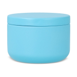 Plantaardige wax kaars in ronde pot van gerecycled staal kleur lichtblauw vierde weergave