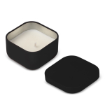 Plantaardige wax kaars met vanillegeur in vierkante metalen pot kleur zwart vijfde weergave