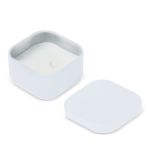 Plantaardige wax kaars met vanillegeur in vierkante metalen pot kleur wit vijfde weergave