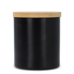 Plantaardige wax kaars in metalen pot van gerecycled aluminium kleur zwart vierde weergave