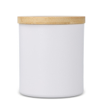 Plantaardige wax kaars in metalen pot van gerecycled aluminium kleur wit vierde weergave