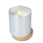 Plantaardige wax kaars in metalen pot van gerecycled aluminium kleur zilver tweede weergave