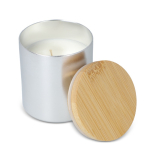 Plantaardige wax kaars in metalen pot van gerecycled aluminium kleur zilver derde weergave