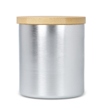 Plantaardige wax kaars in metalen pot van gerecycled aluminium kleur zilver vierde weergave