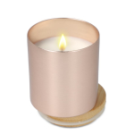 Plantaardige wax kaars in metalen pot van gerecycled aluminium kleur rose gold tweede weergave